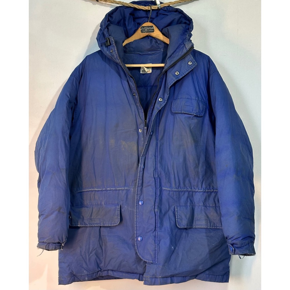 Gap Down Parka Vintage Heavy Winter Coat Mens Large Blue Fair
